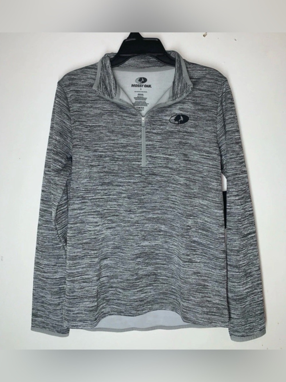 Mossy Oak Men’s Grey Quarter Zip Long Sleeve Pullover Jacket Size Small
